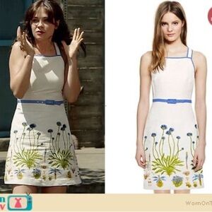 Tory Burch Emilia Linen-Blend Dress Size 6 ASO Jess New Girl